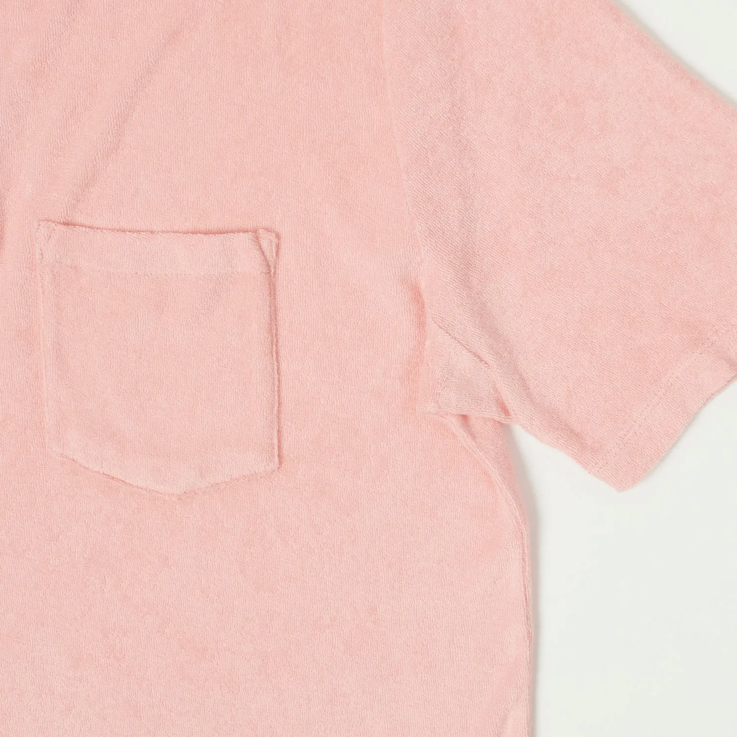 Merz b. Schwanen 'Good Basics' Plant Based Terry Polo Shirt - Peach sold by Son of a Stag product image thumbnail 4