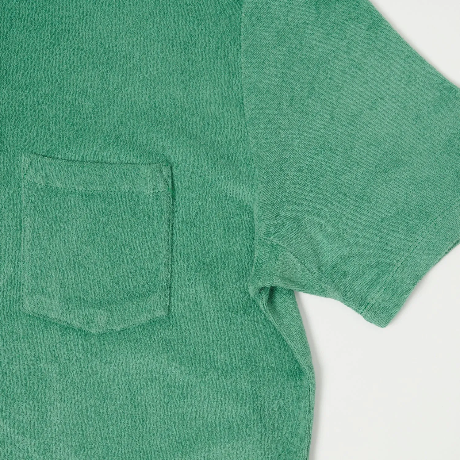 Merz b. Schwanen 'Good Basics' Plant Based Terry Polo Shirt - Grass sold by Son of a Stag product image thumbnail 4