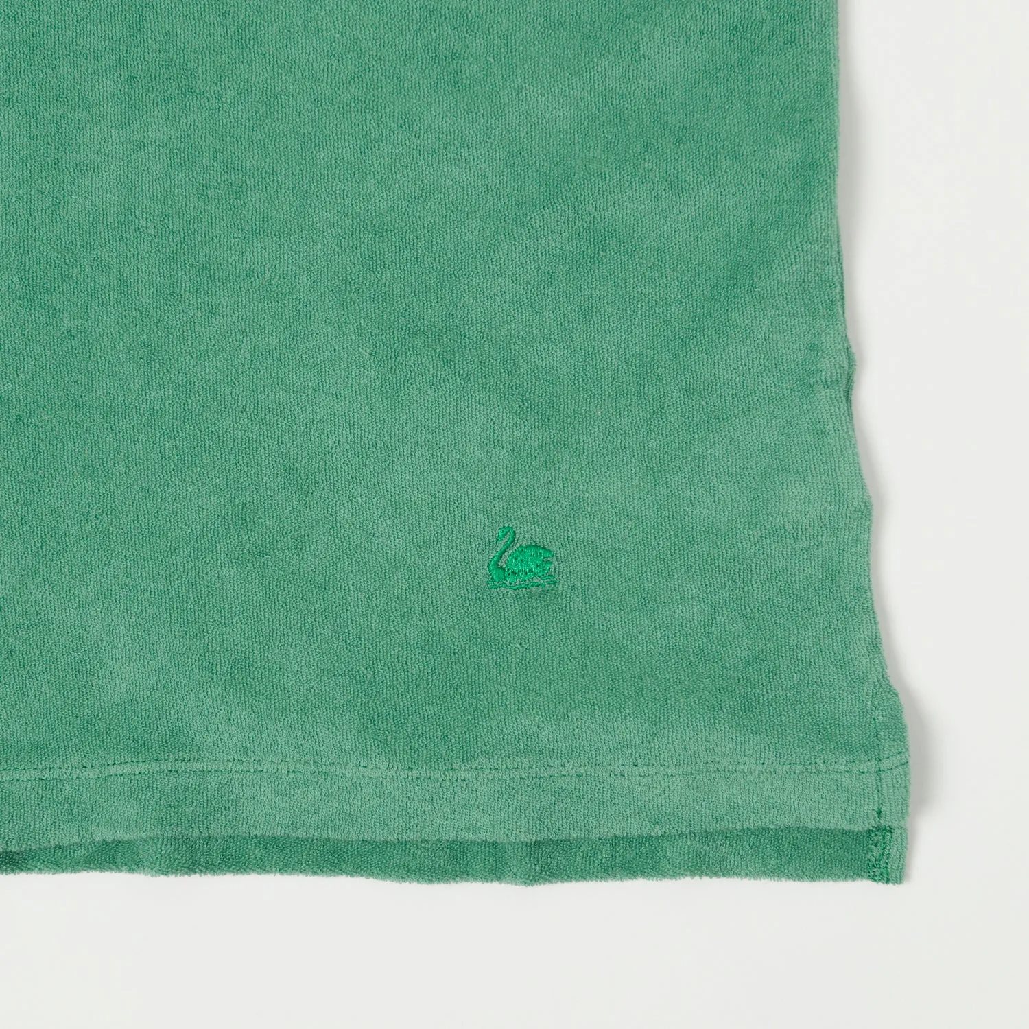 Merz b. Schwanen 'Good Basics' Plant Based Terry Polo Shirt - Grass sold by Son of a Stag product image thumbnail 3