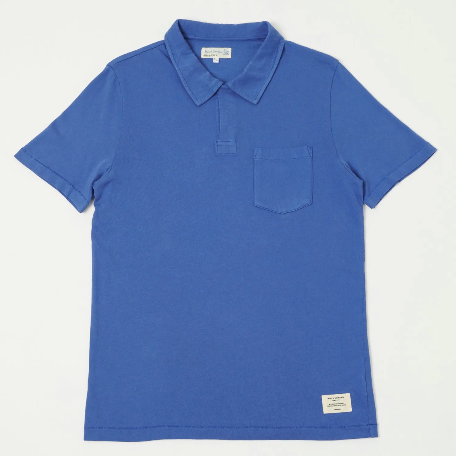 Merz b. Schwanen 'Good Basics' Classic Polo Shirt - Vintage Blue sold by Son of a Stag