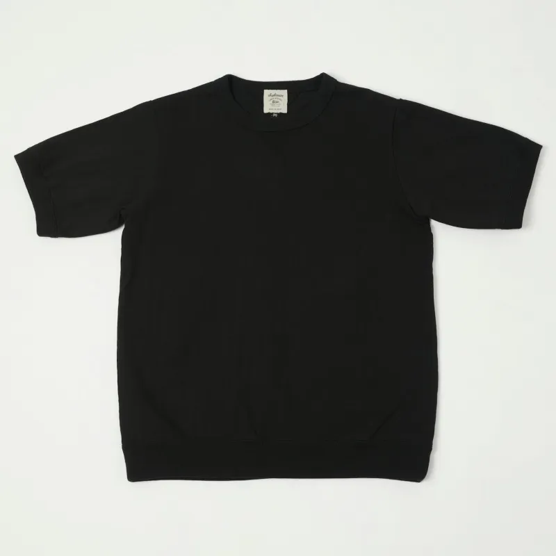 Jackman Dotsume Rib T-Shirt - Black sold by Son of a Stag