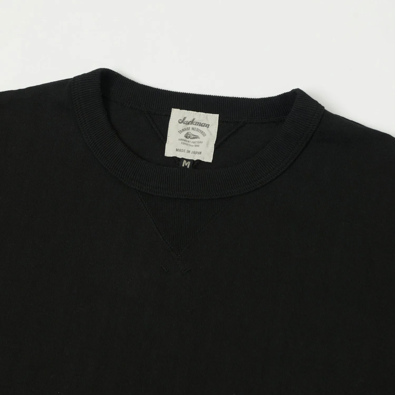 Jackman Dotsume Rib T-Shirt - Black sold by Son of a Stag product image thumbnail 2