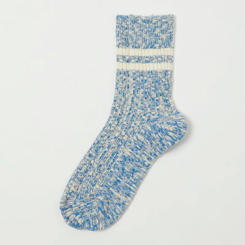 RoToTo Organic Cotton Slub Stripe Sock - Blue sold by Son of a Stag