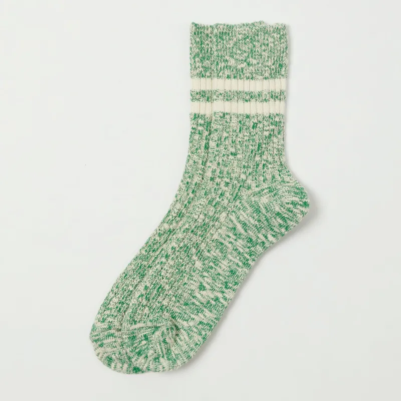 RoToTo Organic Cotton Slub Stripe Sock - Green sold by Son of a Stag