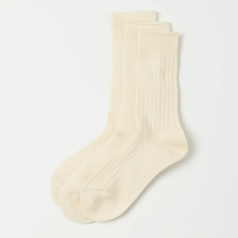 RoToTo Organic Daily Three Pack Sock - Ecru sold by Son of a Stag