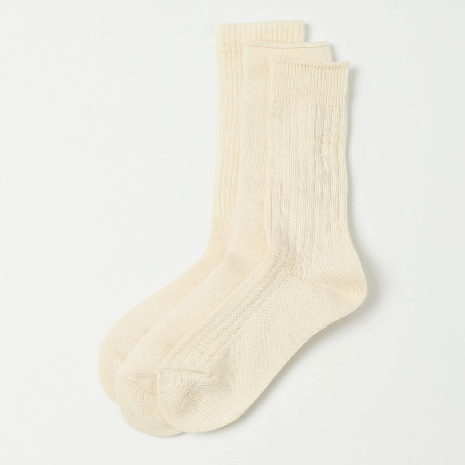 RoToTo Organic Daily Three Pack Sock - Ecru sold by Son of a Stag