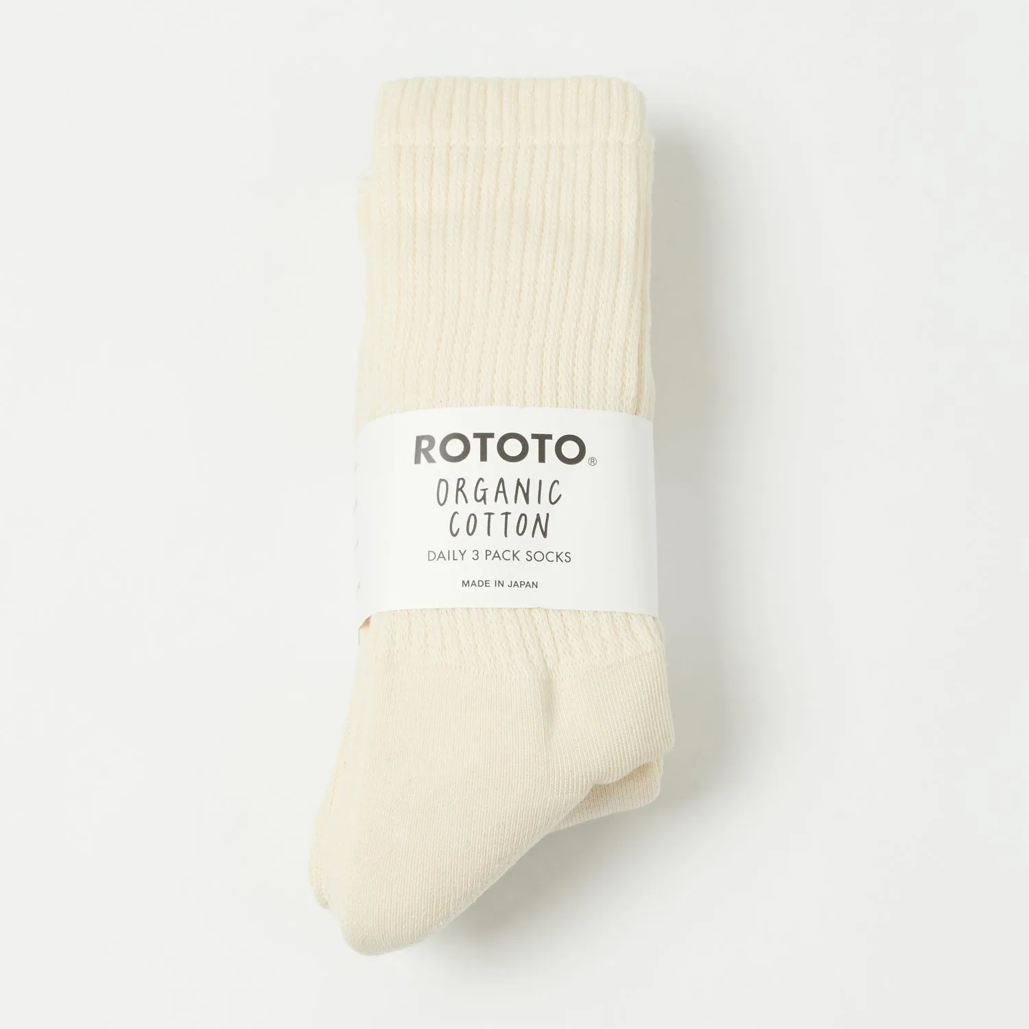 RoToTo Organic Daily Three Pack Sock - Ecru sold by Son of a Stag product image thumbnail 2