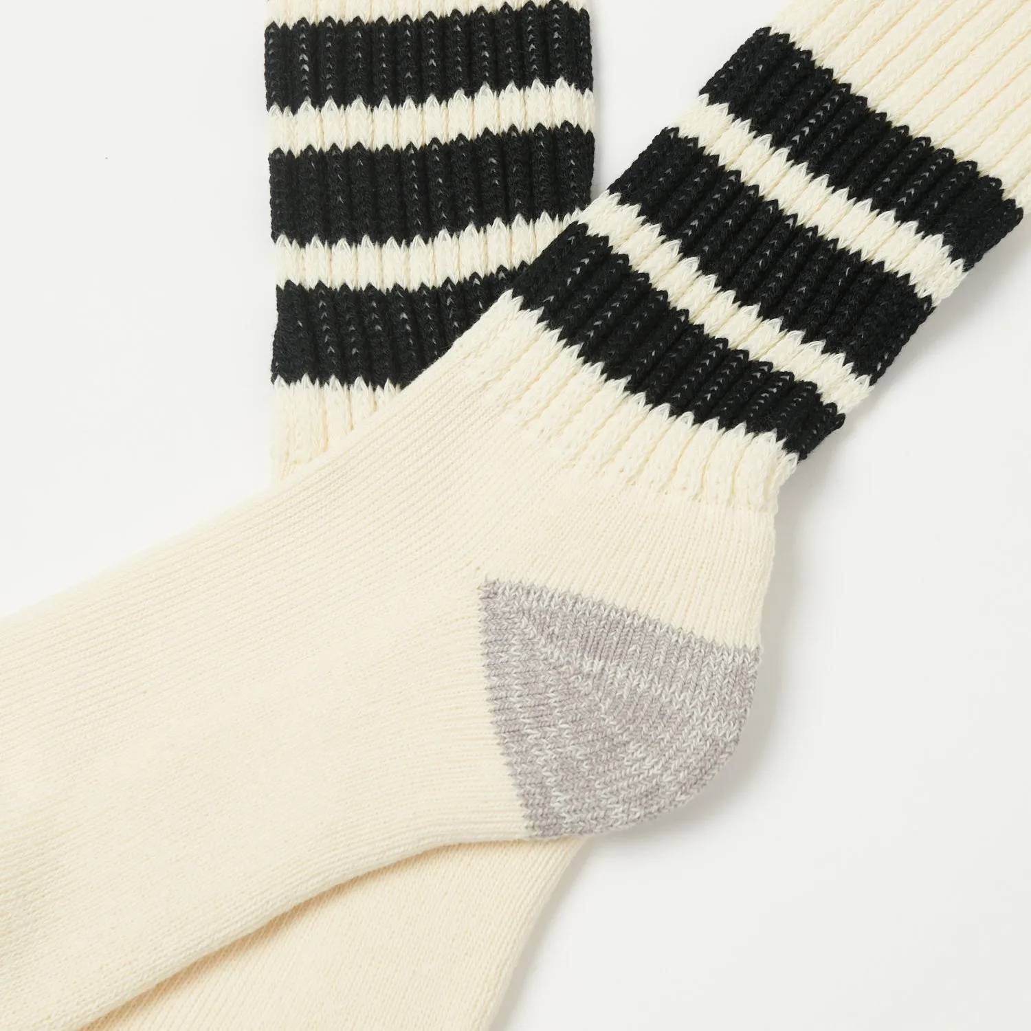 RoToTo Coarse Ribbed Oldschool Crew Sock - Black sold by Son of a Stag product image thumbnail 2
