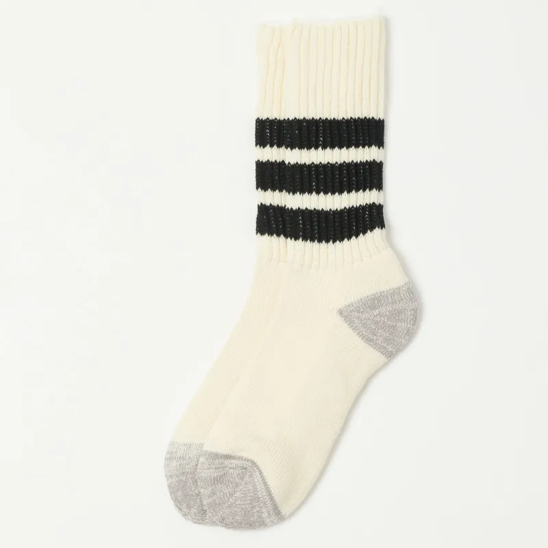 RoToTo Coarse Ribbed Oldschool Crew Sock - Black sold by Son of a Stag