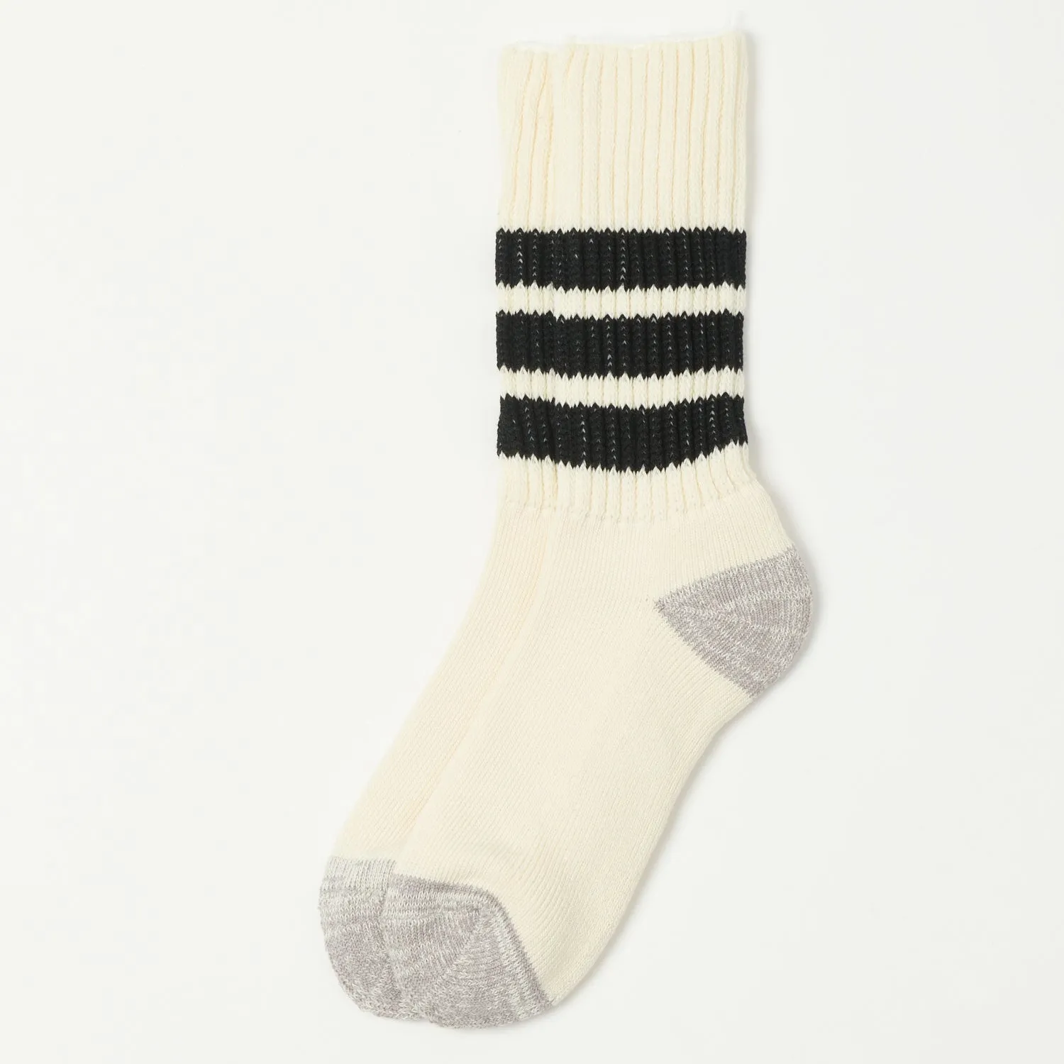 RoToTo Coarse Ribbed Oldschool Crew Sock - Black sold by Son of a Stag