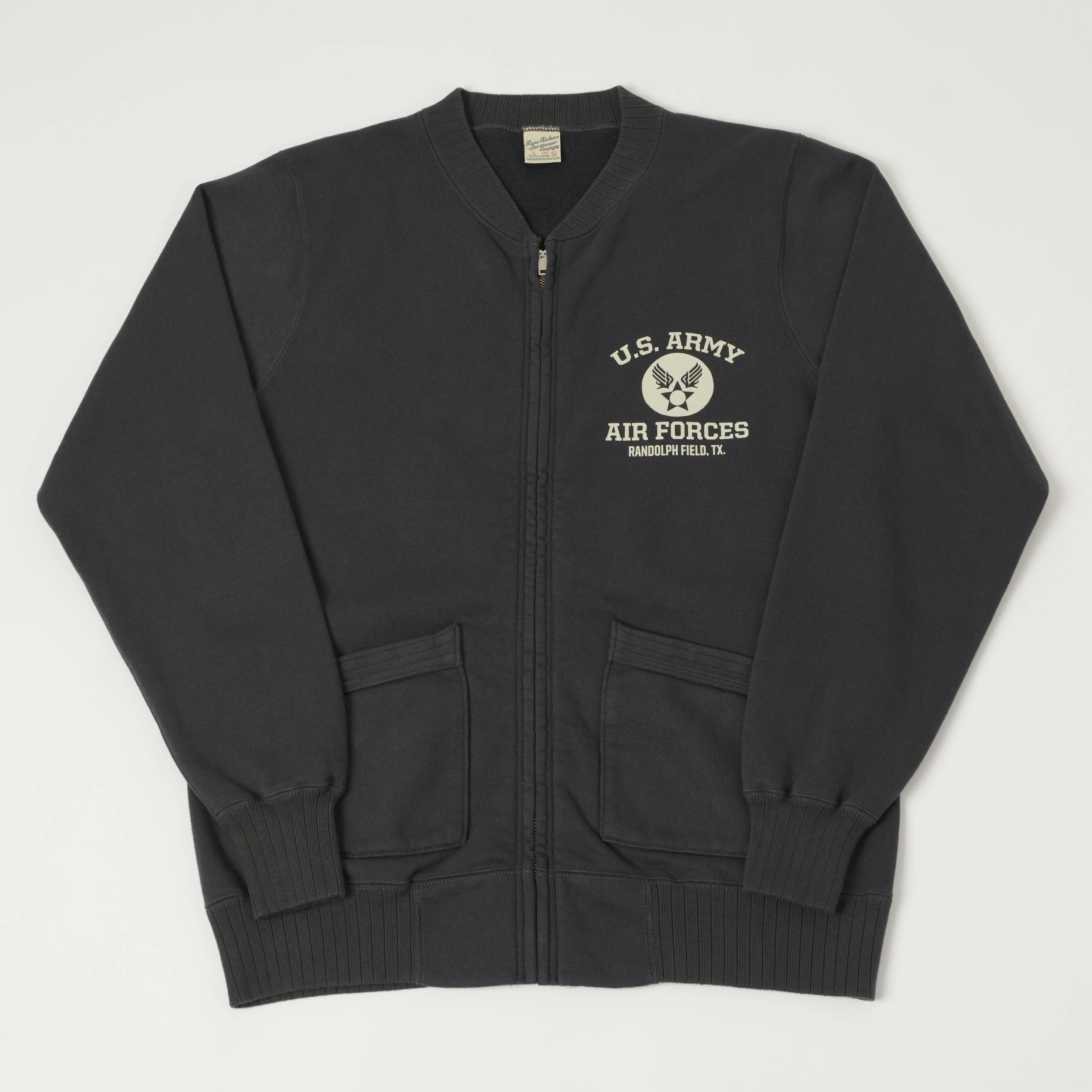 Buzz Rickson's U.S. Army Air Forces Zip Sweatshirt - Black sold by Son of a Stag