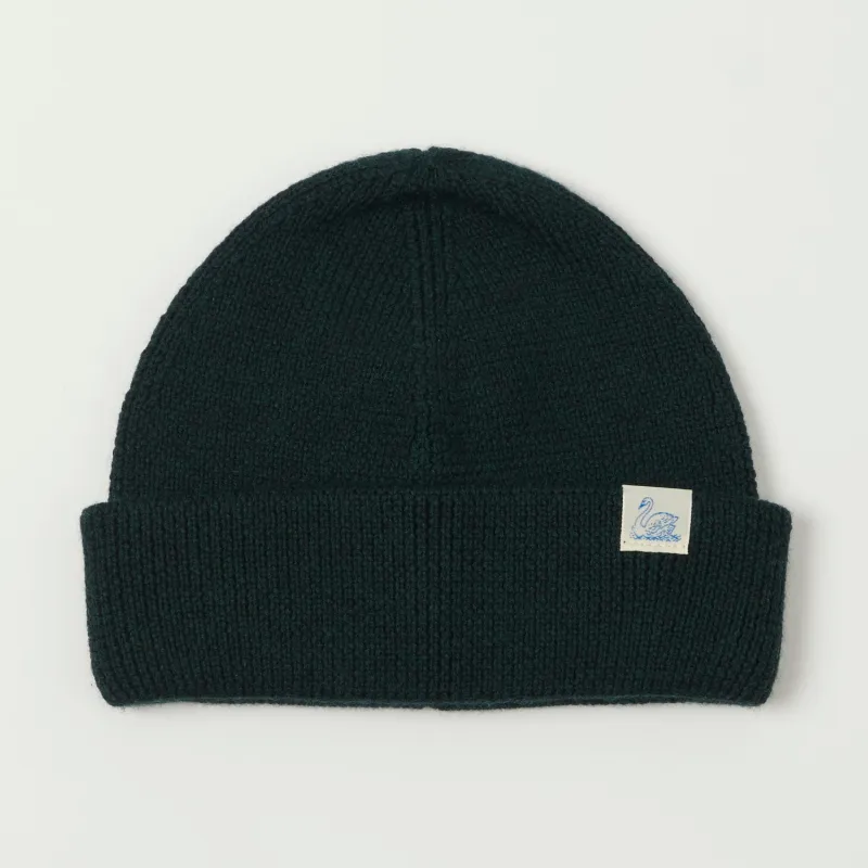 Merz b. Schwanen 'Good Basics' Classic Wool Beanie - Dark Teal sold by Son of a Stag