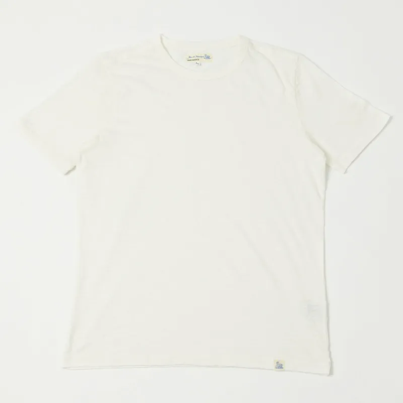 Merz b. Schwanen 'Good Basics' SCT04 Pima Slub Cotton Tee - White sold by Son of a Stag