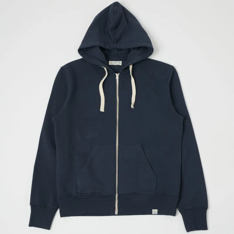 Merz b. Schwanen 'Good Basics' Full Zip Hoodie - Denim Blue made by Merz B. Schwanen