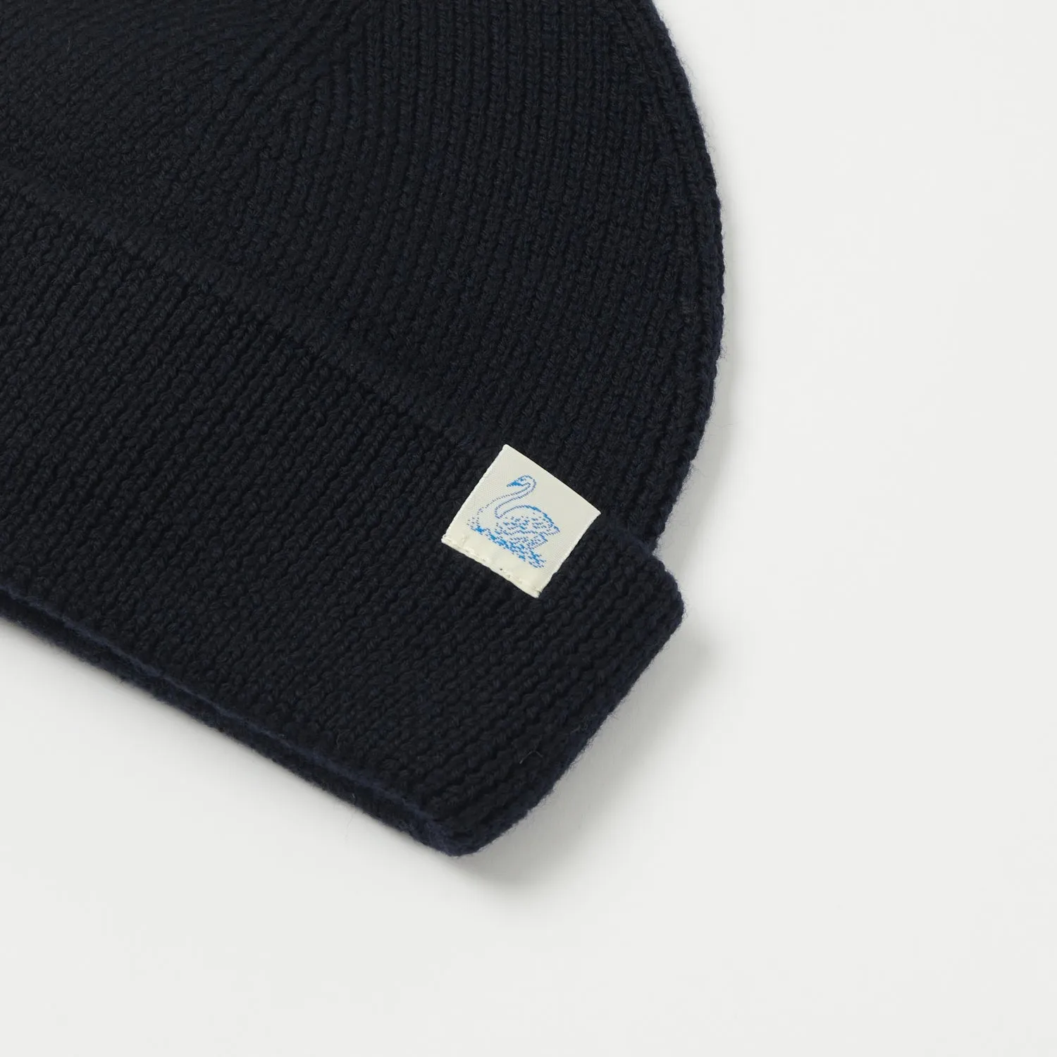 Merz b. Schwanen 'Good Basics' Classic Wool Beanie - Dark Navy sold by Son of a Stag product image thumbnail 2