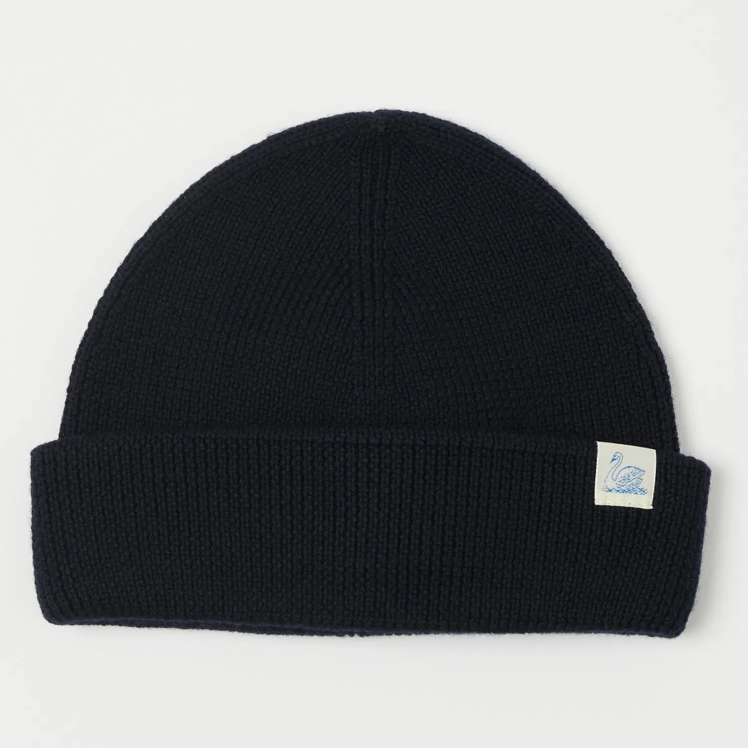 Merz b. Schwanen 'Good Basics' Classic Wool Beanie - Dark Navy sold by Son of a Stag