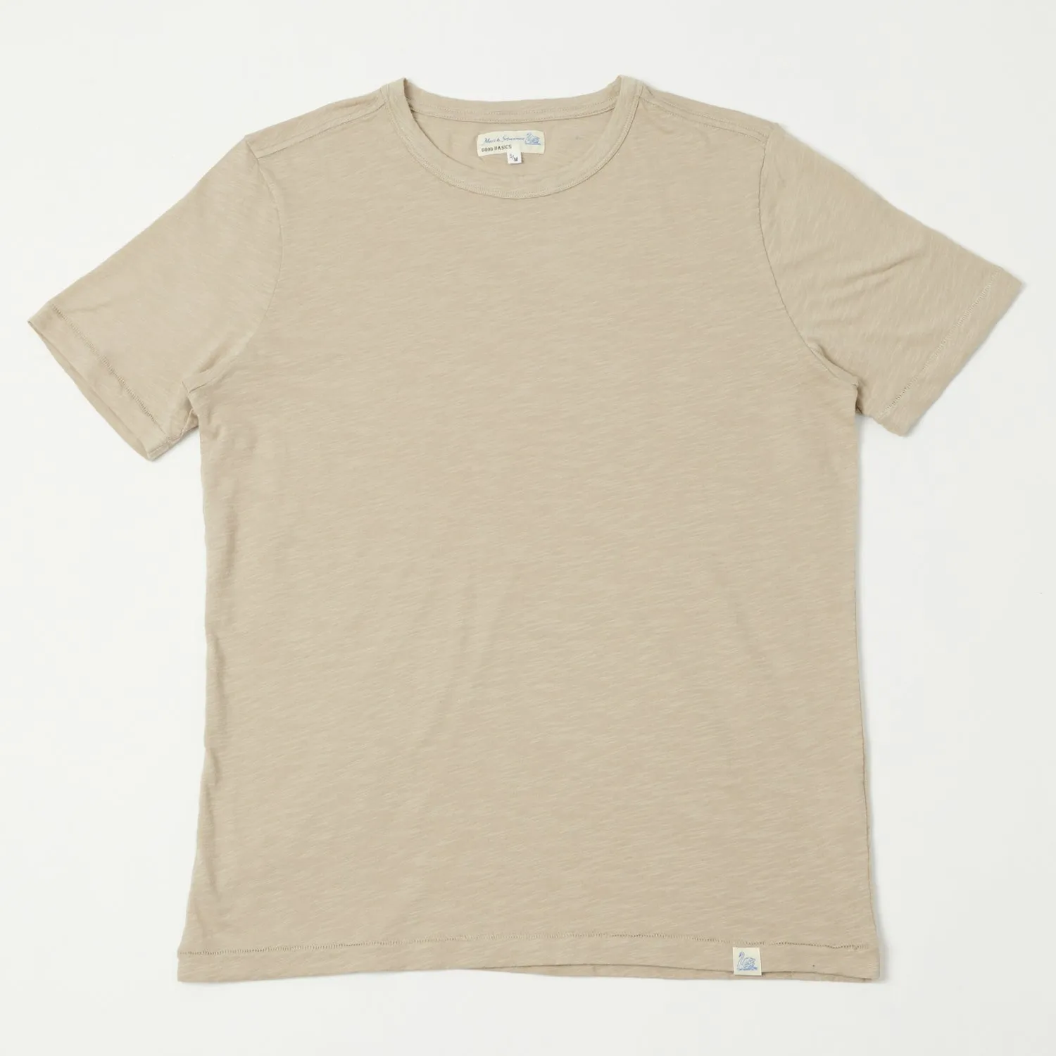 Merz b. Schwanen SCT04 Pima Slub Cotton T-Shirt - Greige sold by Son of a Stag