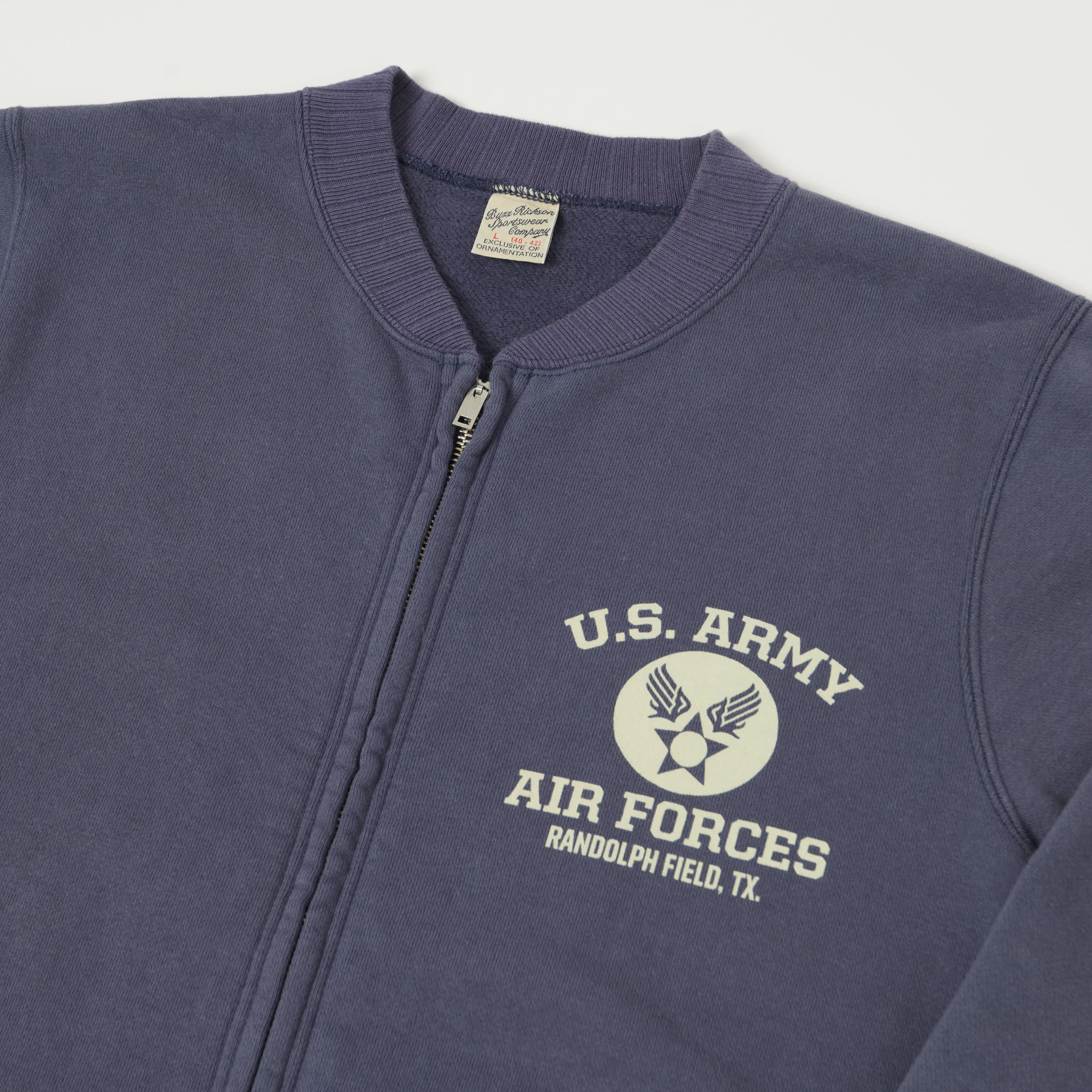 Buzz Rickson's U.S. Army Air Forces Zip Sweatshirt - Navy sold by Son of a Stag product image thumbnail 2
