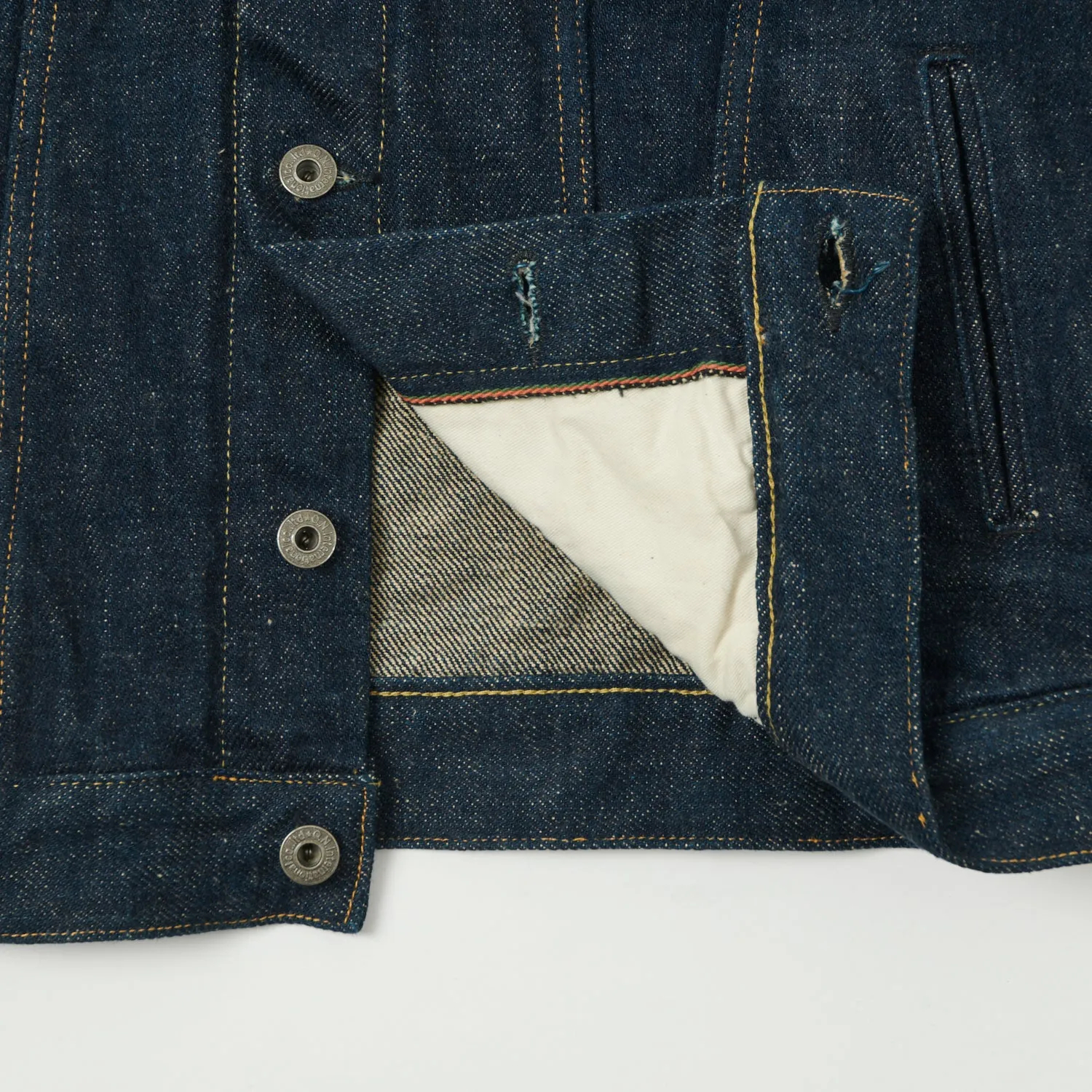 ONI Denim 02527P-KABEG 'Secret Denim Kabuki Beige' Type-III Pocket Denim Jacket - Rinsed sold by Son of a Stag product image thumbnail 4