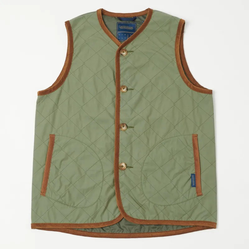 Lavenham Unwadded Gilet - Army Green sold by Son of a Stag