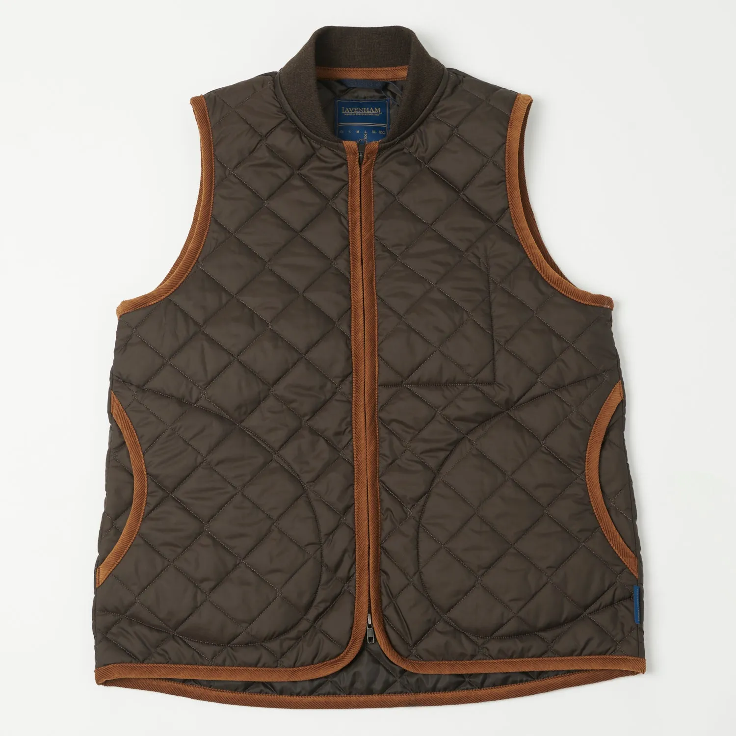 Lavenham Zip Bomber Gilet - Dark Chocolate sold by Son of a Stag