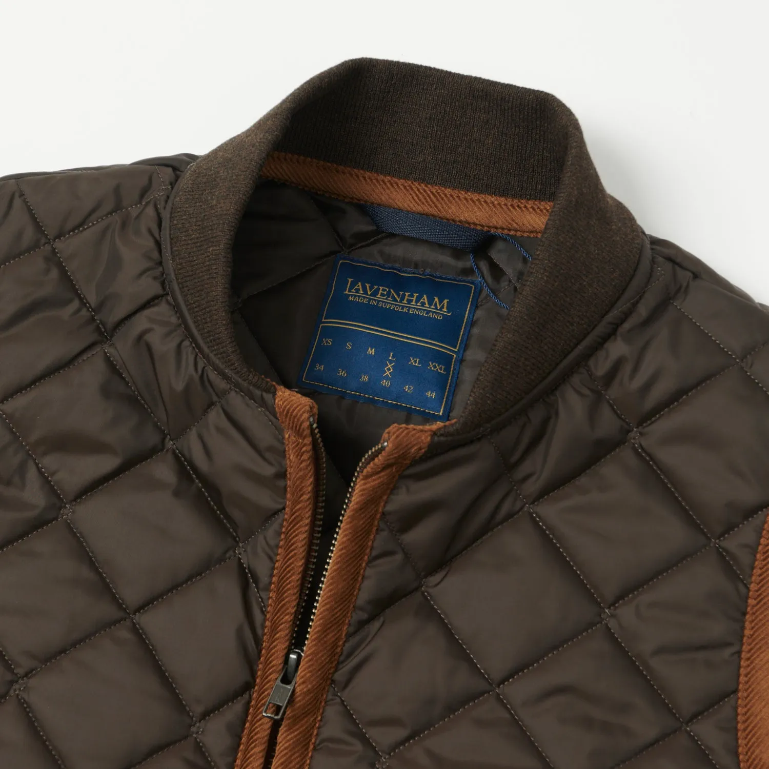 Lavenham Zip Bomber Gilet - Dark Chocolate sold by Son of a Stag product image thumbnail 2
