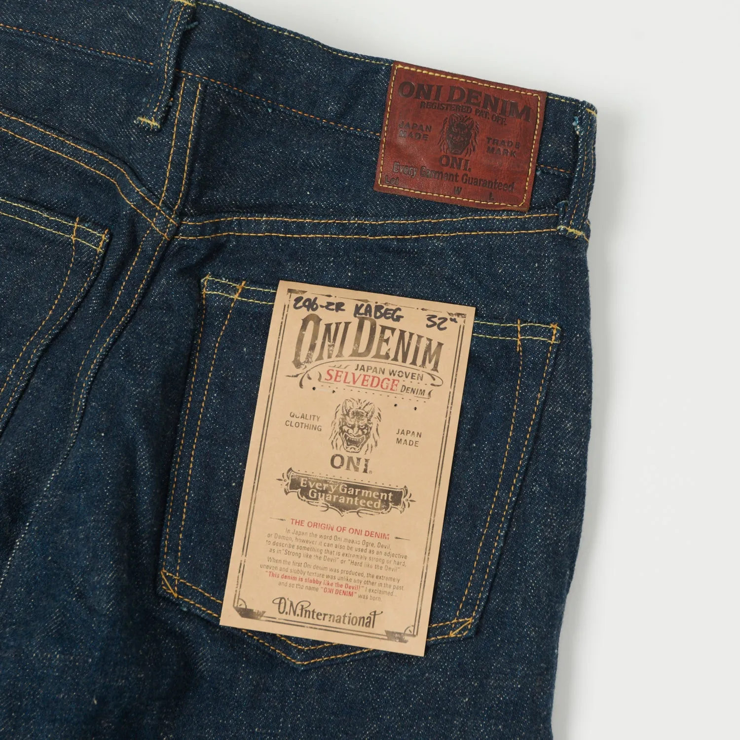 ONI Denim 246ZR-KABEG 20oz Secret Denim Kabuki Emi Relaxed Tapered Jean - One Wash sold by Son of a Stag product image thumbnail 2