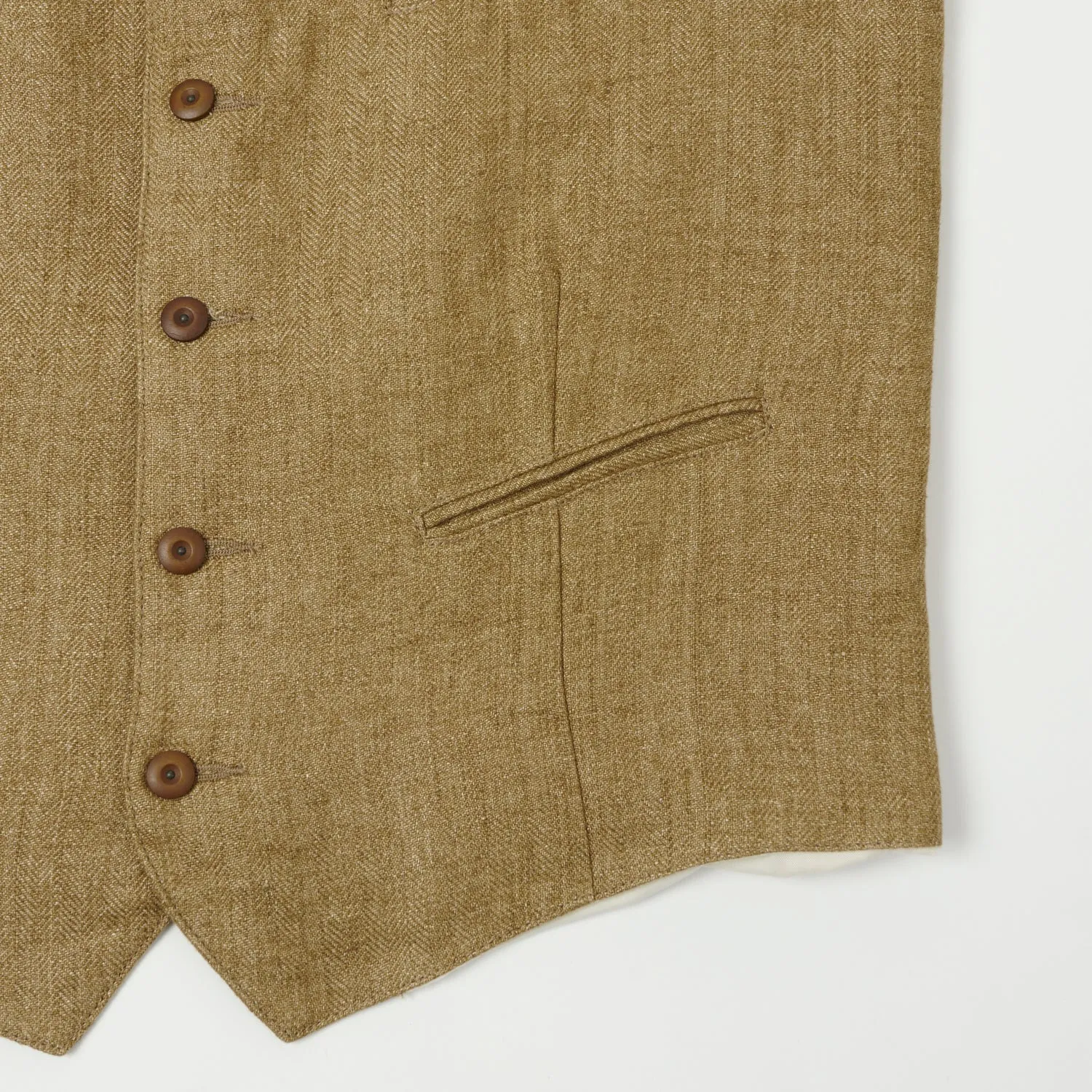 East Harbour Surplus 'Smith' Vest - Herringbone Brown/White sold by Son of a Stag product image thumbnail 3