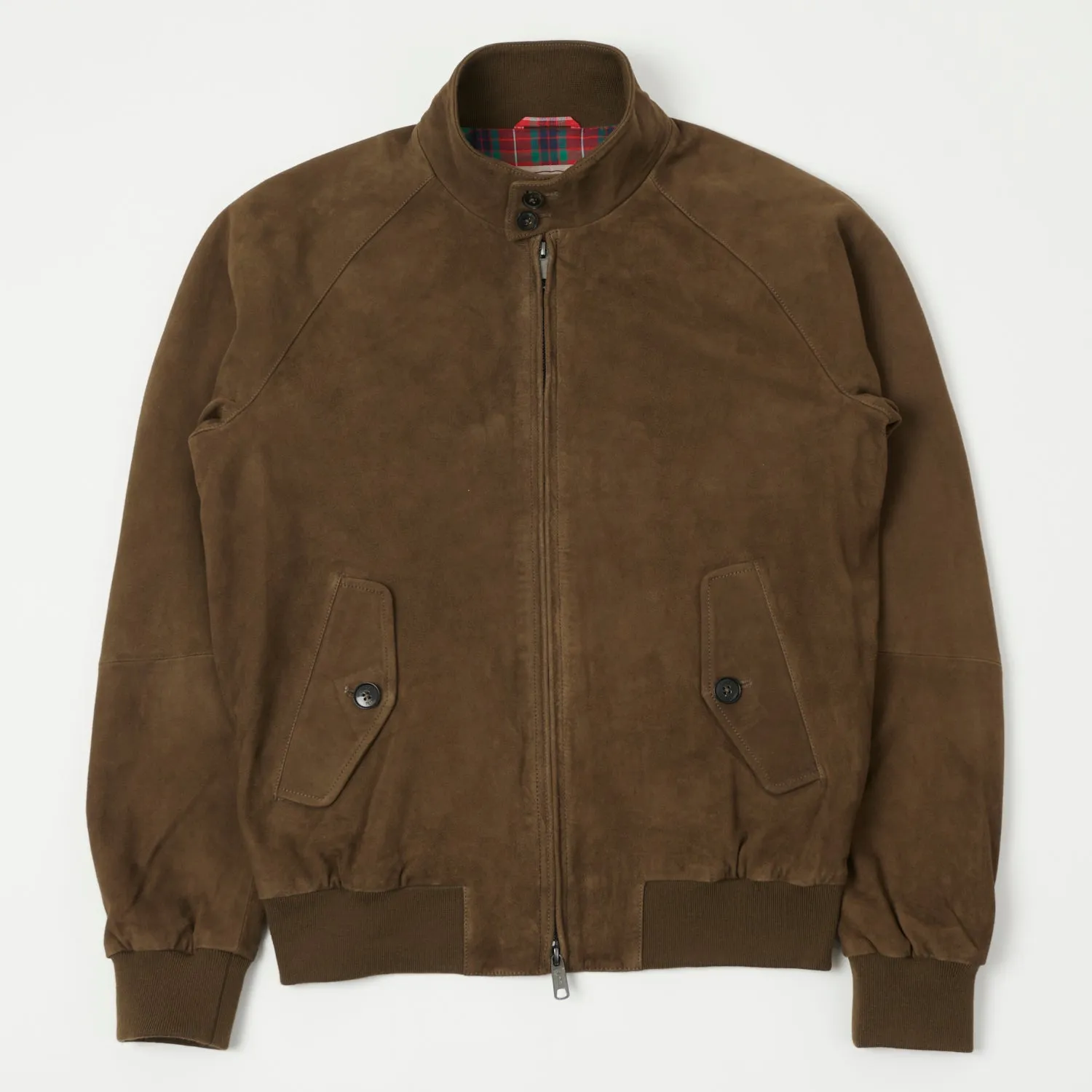 Baracuta G9 Suede Harrington Jacket - Dark Olive sold by Son of a Stag