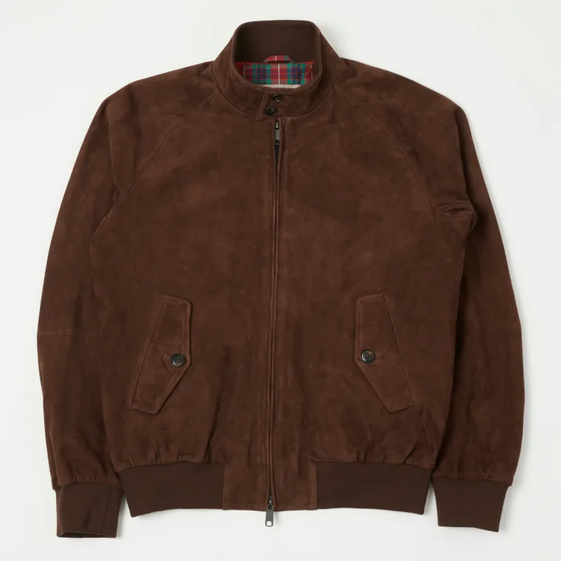 Baracuta G9 Suede Harrington Jacket - Chocolate sold by Son of a Stag