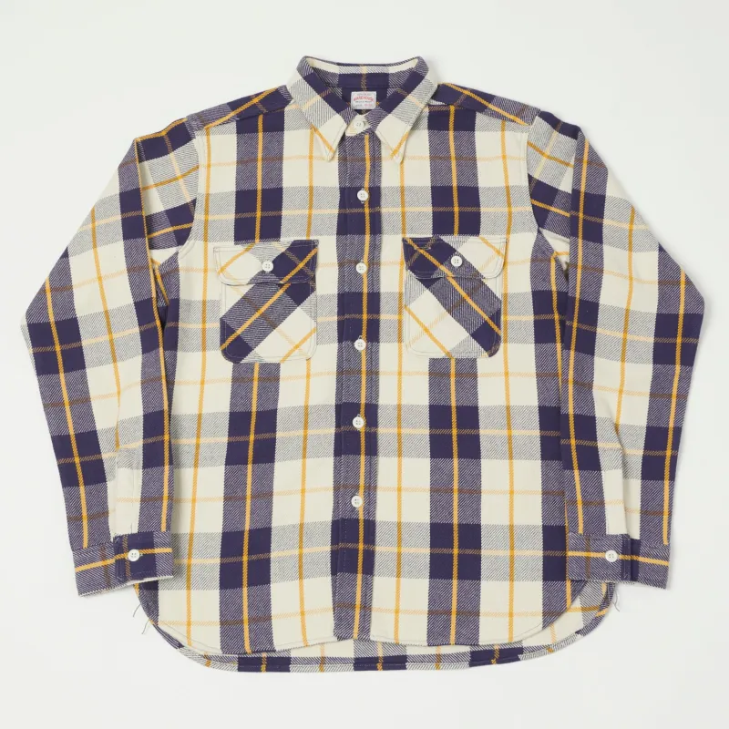 Warehouse & Co 3104 Plaid Flannel Shirt - Navy sold by Son of a Stag