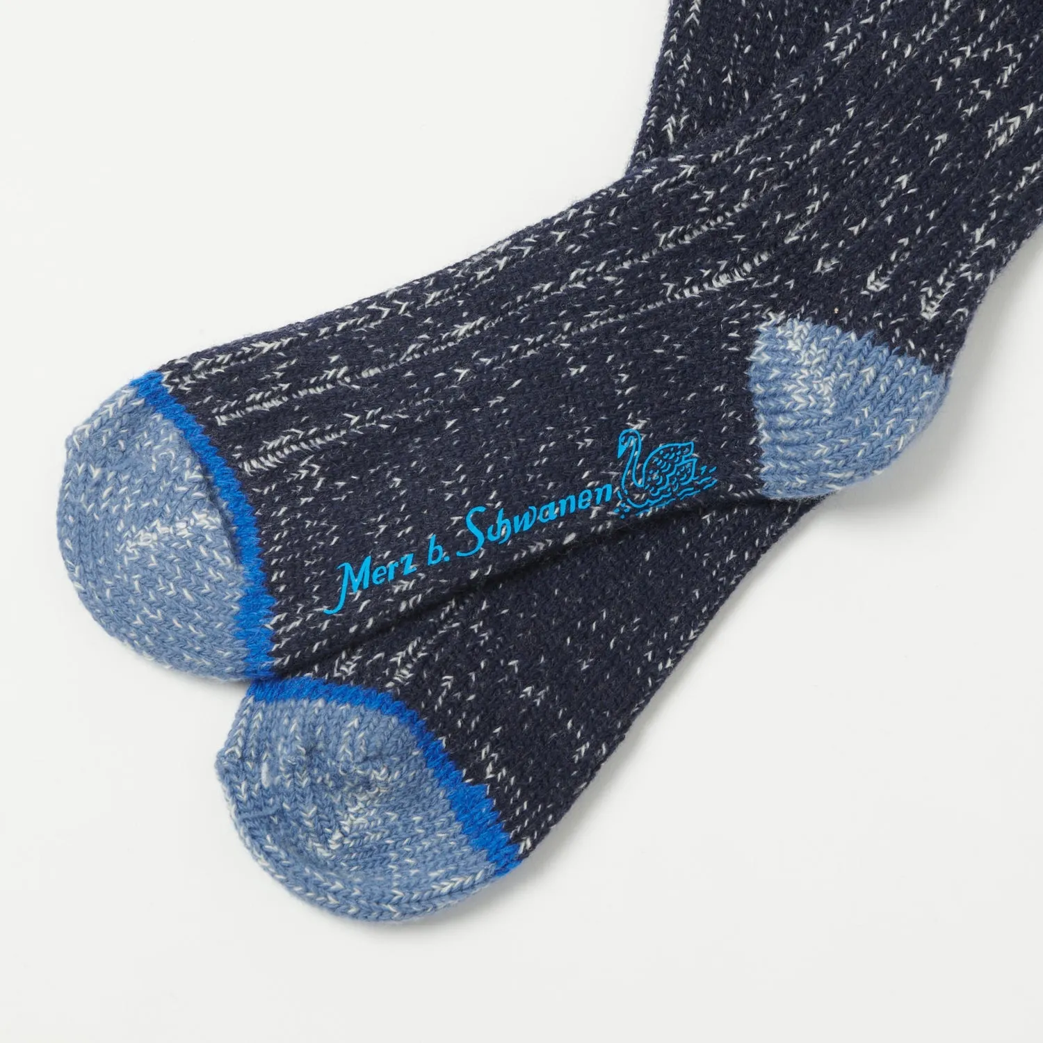Merz b. Schwanen MW72 'Extra Fine' Merino Wool Sock - Ink/Nature sold by Son of a Stag product image thumbnail 2