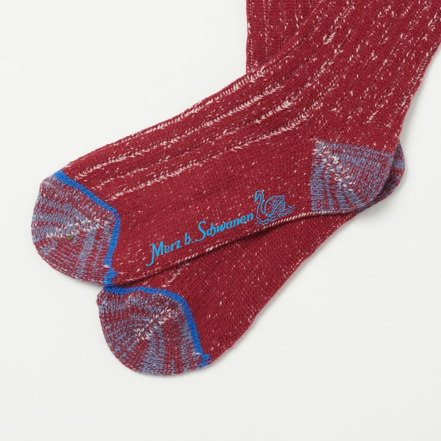 Merz b. Schwanen MW72 'Extra Fine' Merino Wool Sock - Red/Oatmeal sold by Son of a Stag product image thumbnail 2