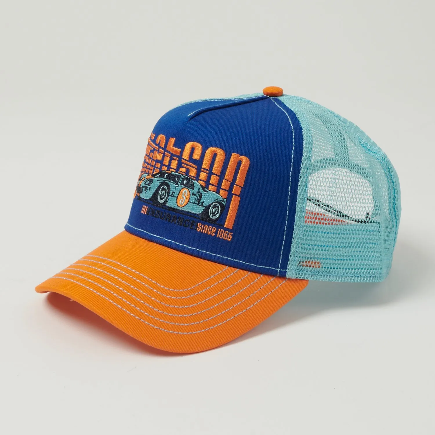 Stetson 'Endurance' Trucker Cap - Orange/Blue sold by Son of a Stag