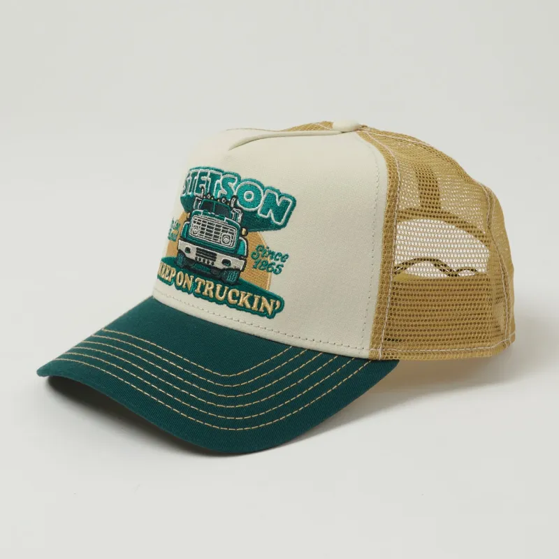 Stetson 'Keep On Trucking' Trucker Cap - Forest/Gold sold by Son of a Stag