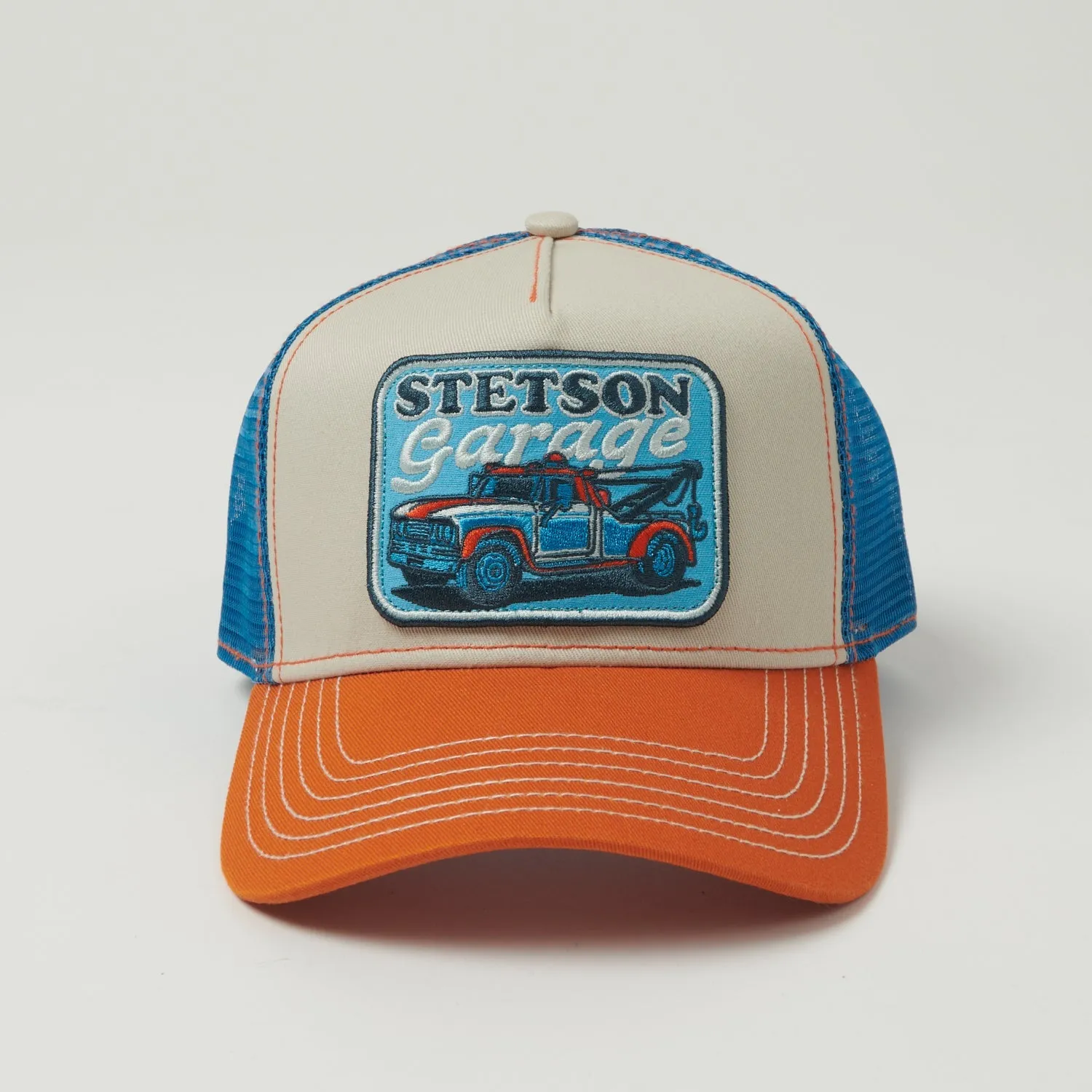 Stetson 'Stetson Garage' Trucker Cap - Orange/Blue sold by Son of a Stag product image thumbnail 2