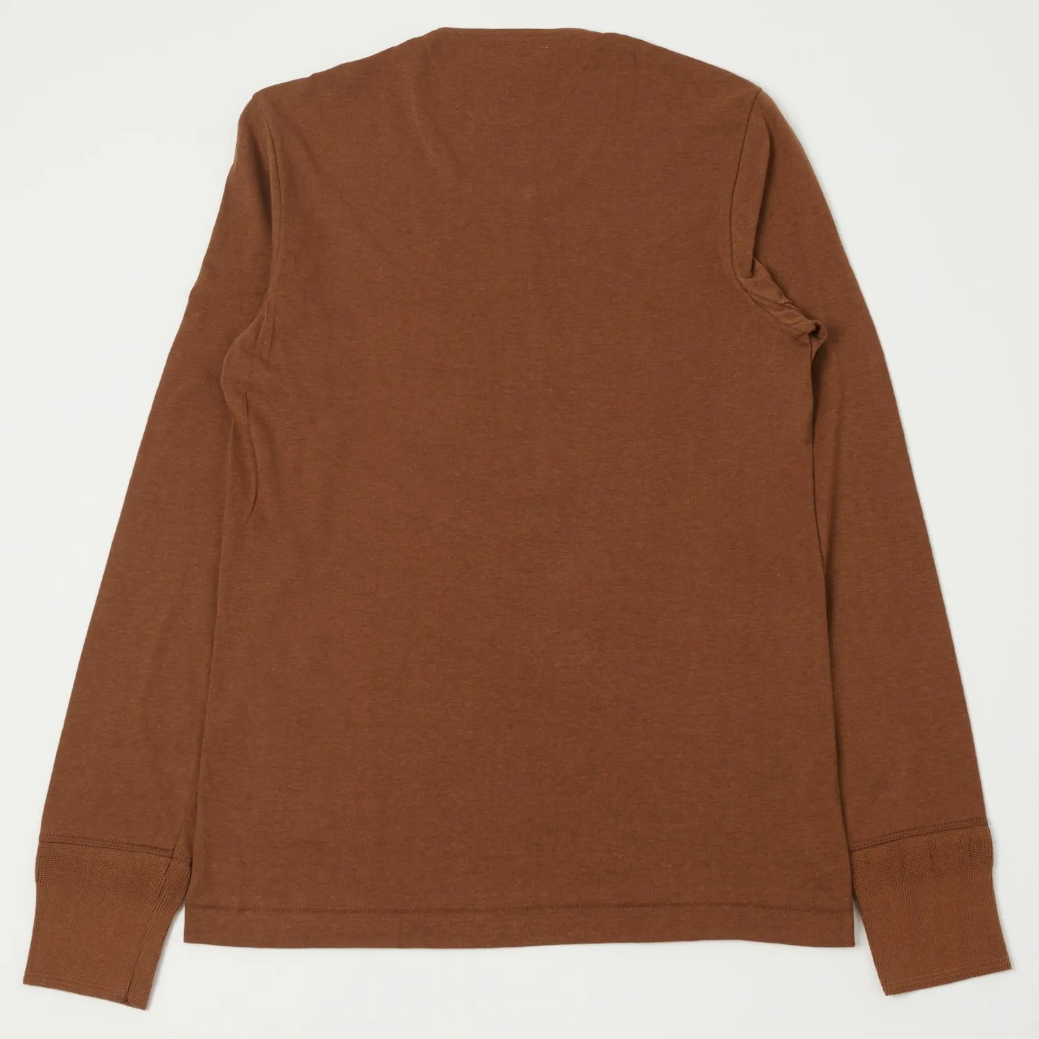 Merz b. Schwanen 102 Loopwheel Henley Shirt - Tan sold by Son of a Stag product image thumbnail 5