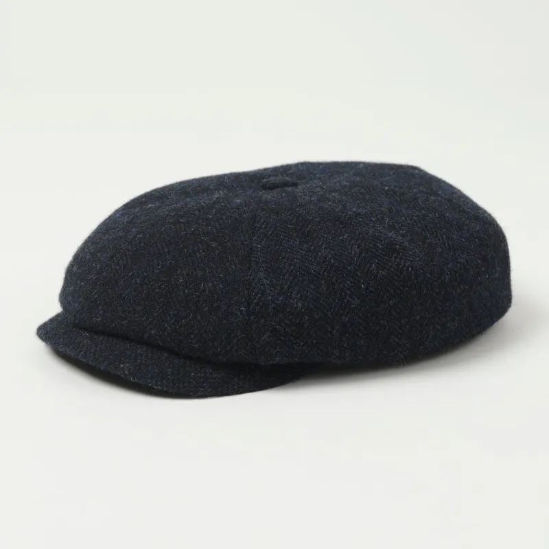 Stetson Hatteras Woolrich Herringbone Flat Cap - Iron Blue sold by Son of a Stag