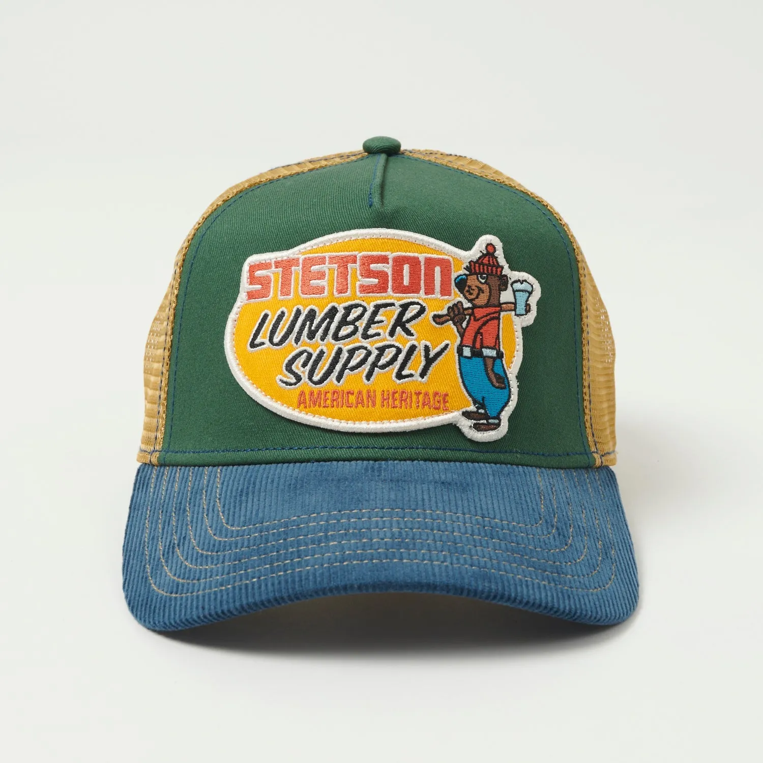Stetson 'Lumber Supply' Trucker Cap - Blue/Green/Tan sold by Son of a Stag product image thumbnail 2
