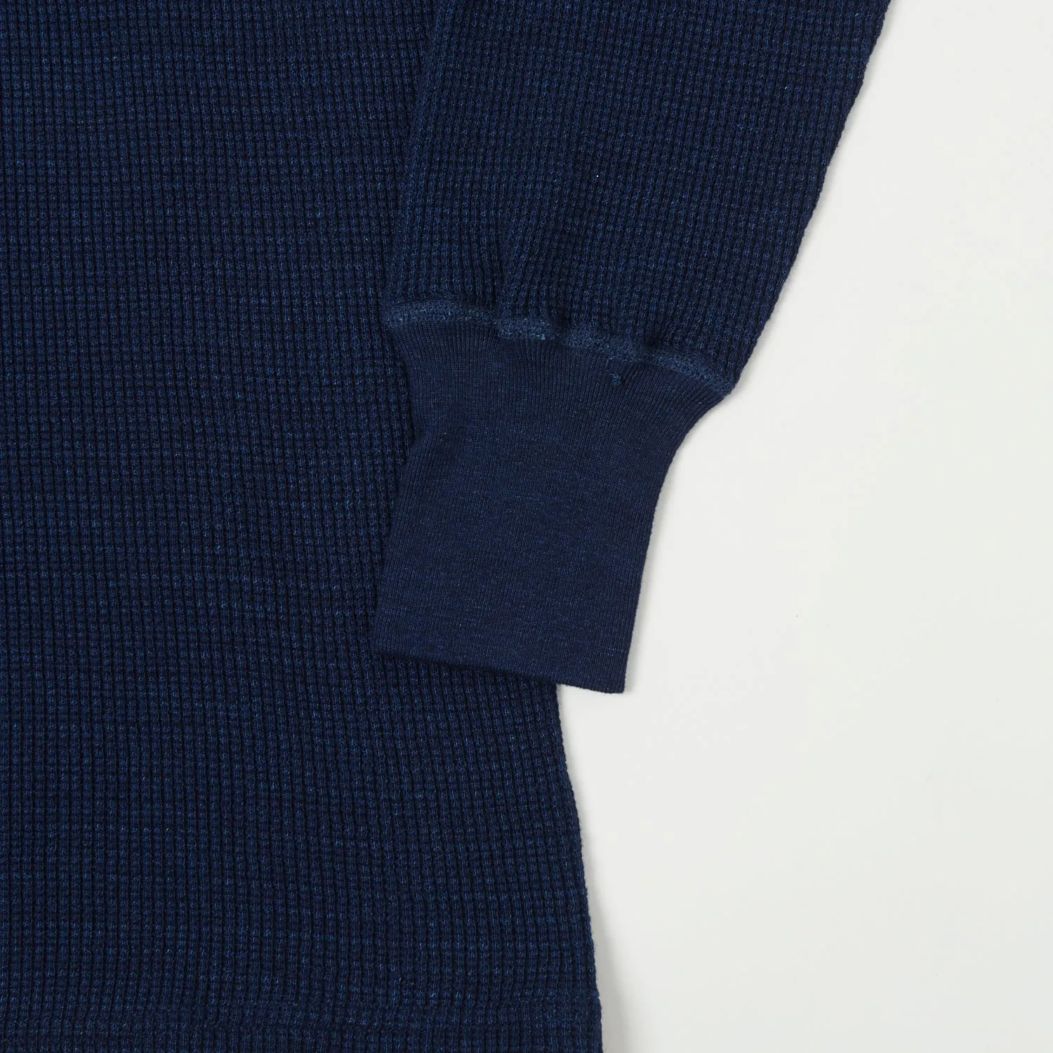 Warehouse & Co 5912 Waffle Knit Thermal Henley - Indigo sold by Son of a Stag product image thumbnail 3