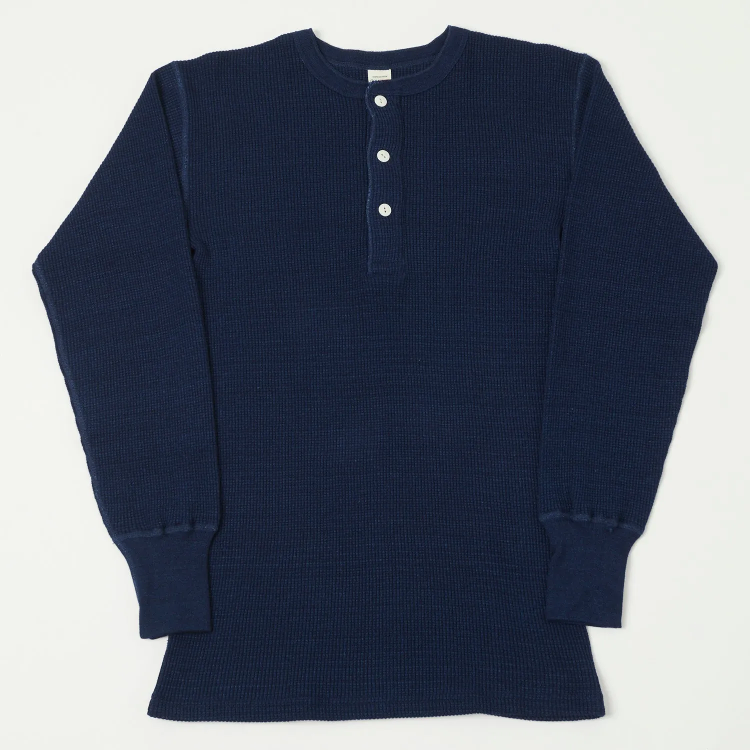 Warehouse & Co 5912 Waffle Knit Thermal Henley - Indigo sold by Son of a Stag