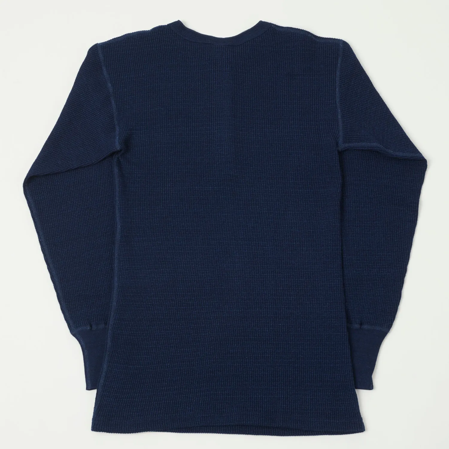 Warehouse & Co 5912 Waffle Knit Thermal Henley - Indigo sold by Son of a Stag product image thumbnail 4