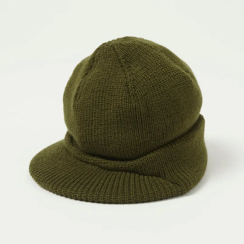 Freewheelers & Co M-1941 Wool Knit Jeep Cap - Olive sold by Son of a Stag