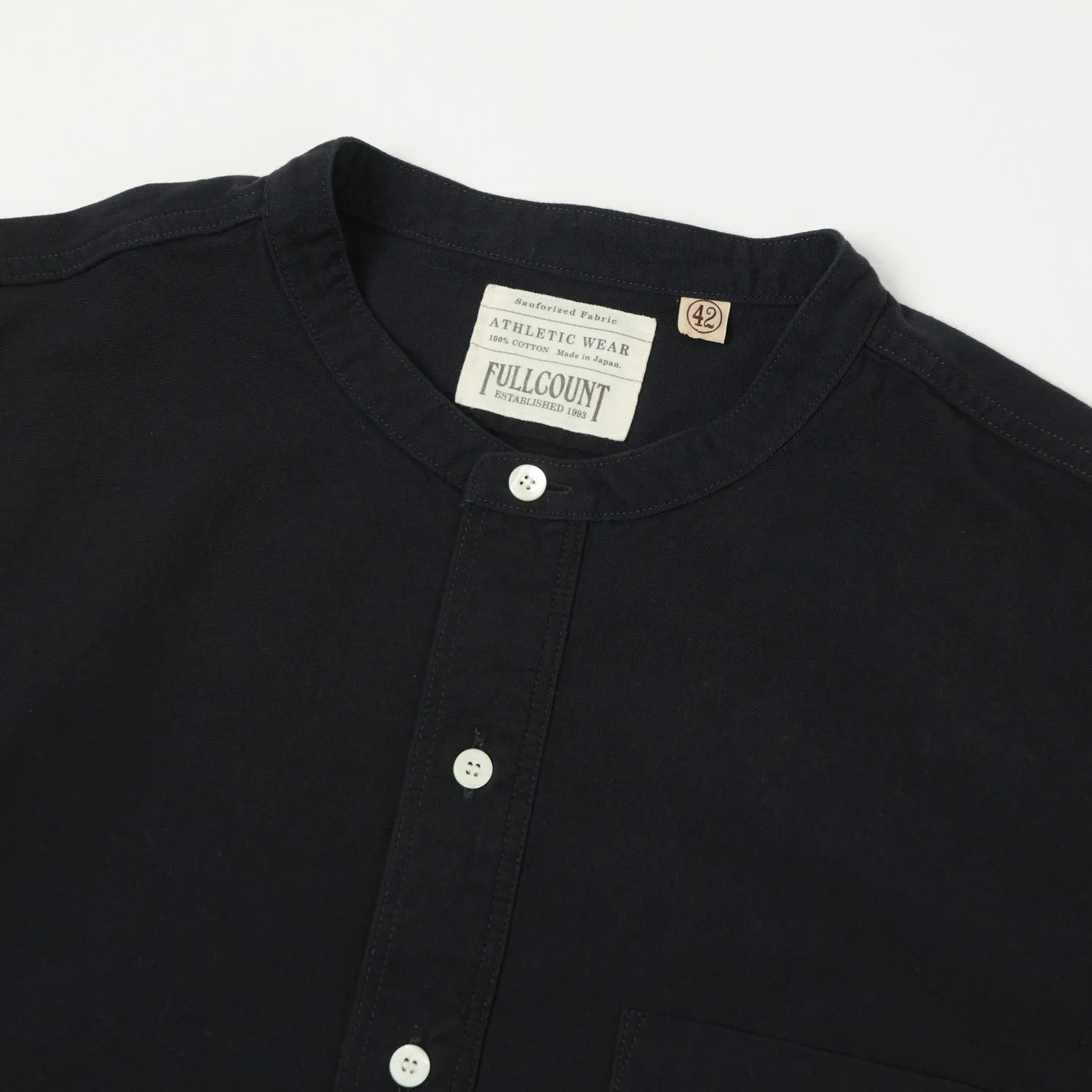 FULLCOUNT 4900 Stand Collar Pullover Chambray Shirt - Black sold by Son of a Stag product image thumbnail 2