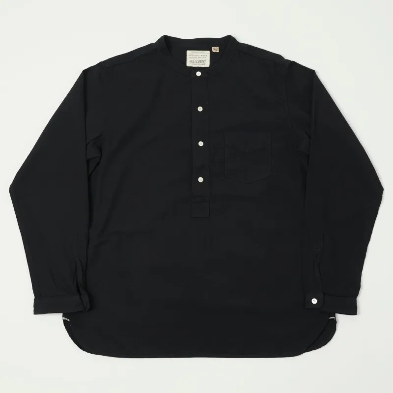 Full Count 4900 Stand Collar Pullover Chambray Shirt - Black sold by Son of a Stag