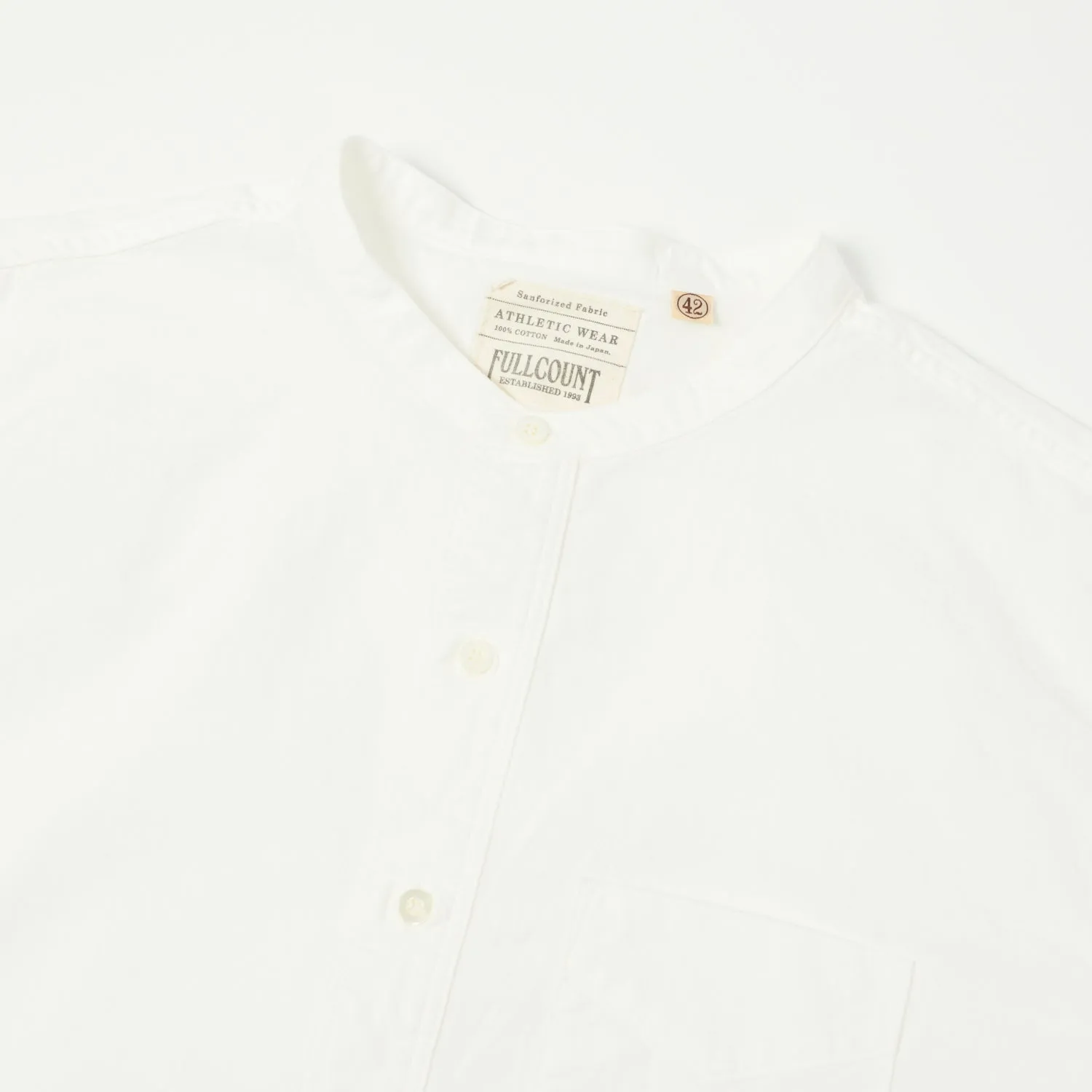 FULLCOUNT 4900 Stand Collar Pullover Chambray Shirt - White sold by Son of a Stag product image thumbnail 2