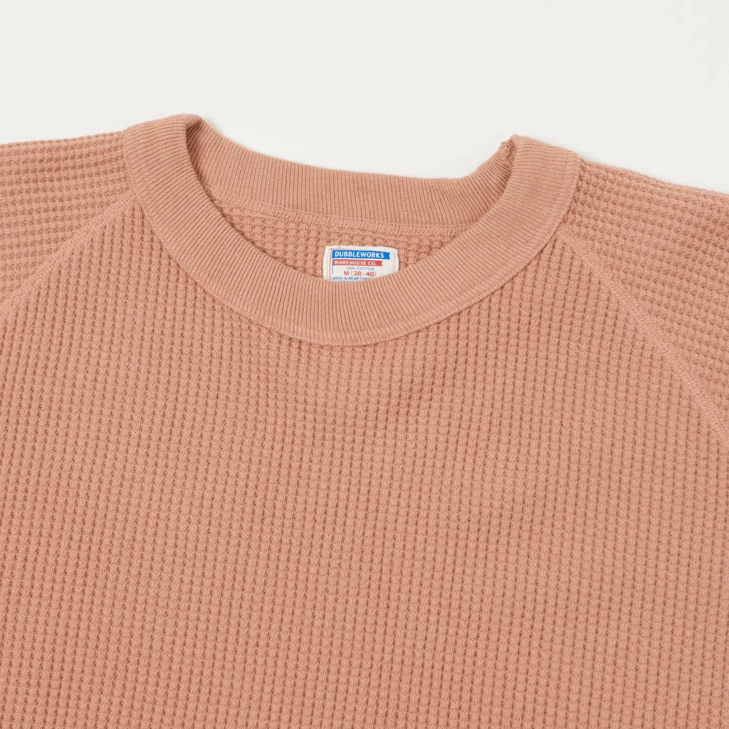 Dubbleworks Long Sleeve Heavy Waffle Tee - Salmon Pink sold by Son of a Stag product image thumbnail 2