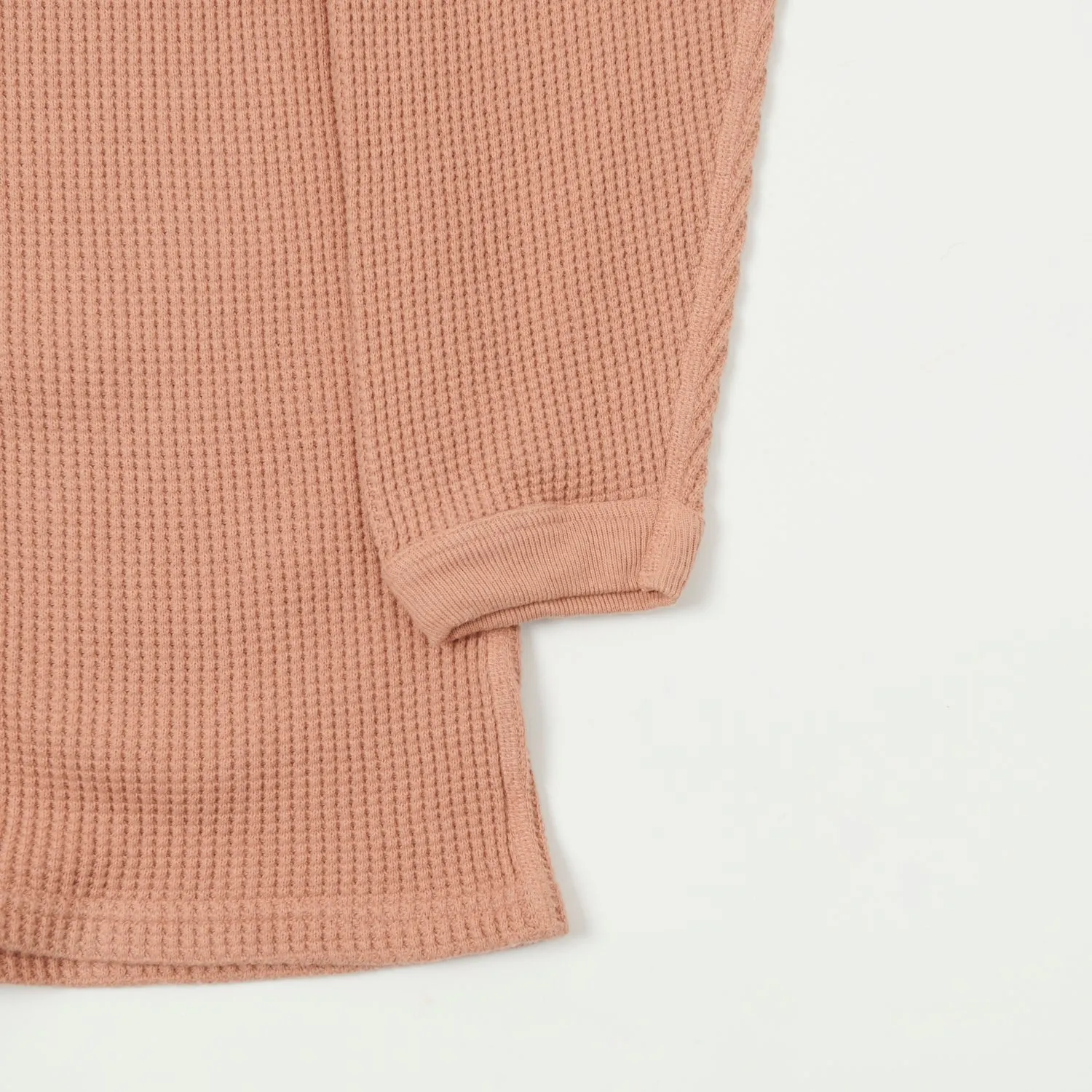 Dubbleworks Long Sleeve Heavy Waffle Tee - Salmon Pink sold by Son of a Stag product image thumbnail 3