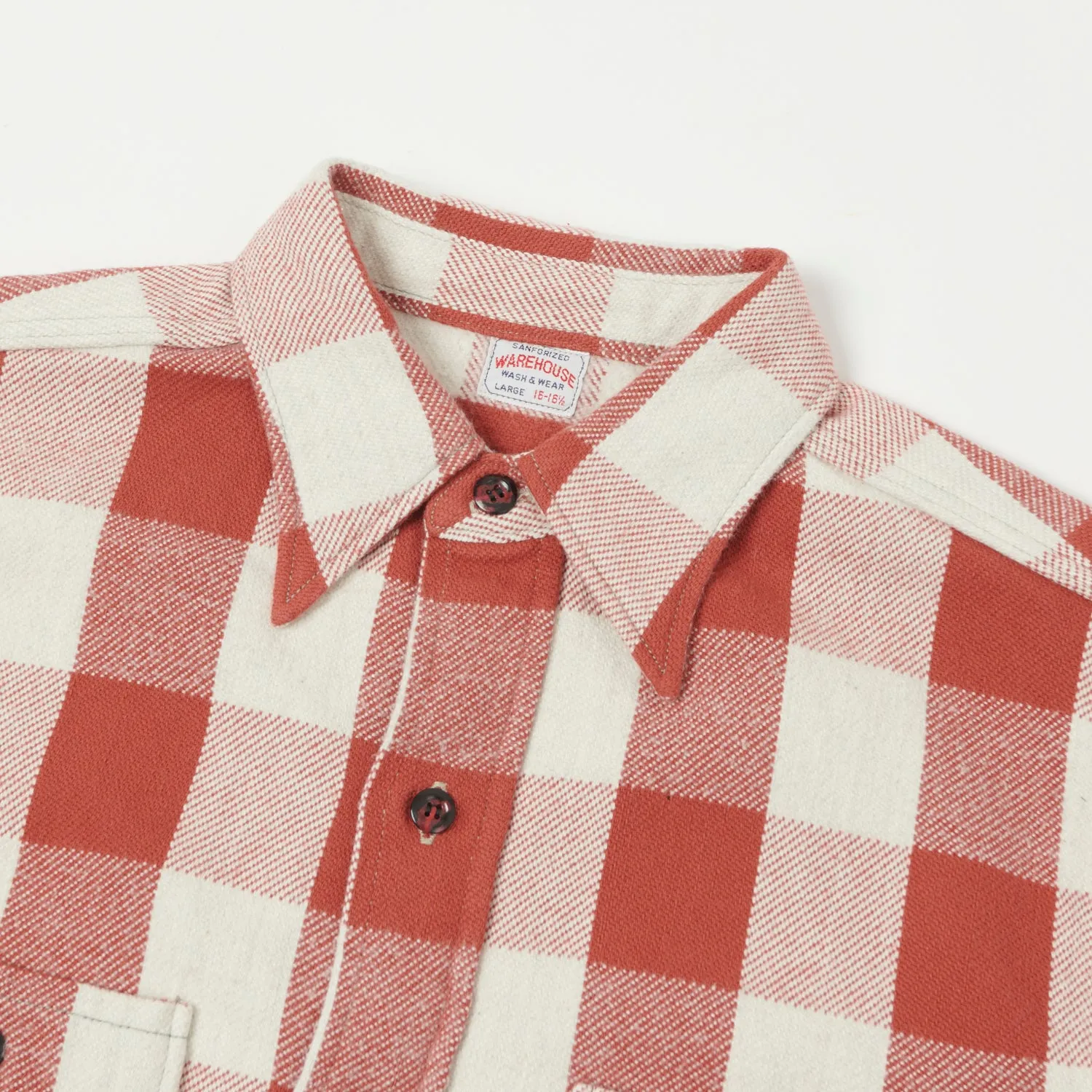 Warehouse & Co 3104 Buffalo Check Flannel Shirt - Red sold by Son of a Stag product image thumbnail 2
