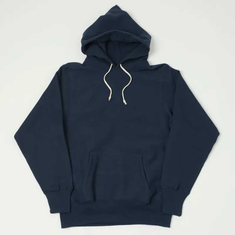 Warehouse & Co 484 Reverse Weave Hooded Sweatshirt - Navy sold by Son of a Stag
